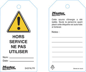 Étiquette « hors service ne pas utiliser » (Pack de 6 étiquettes) S4374LFR.jpg